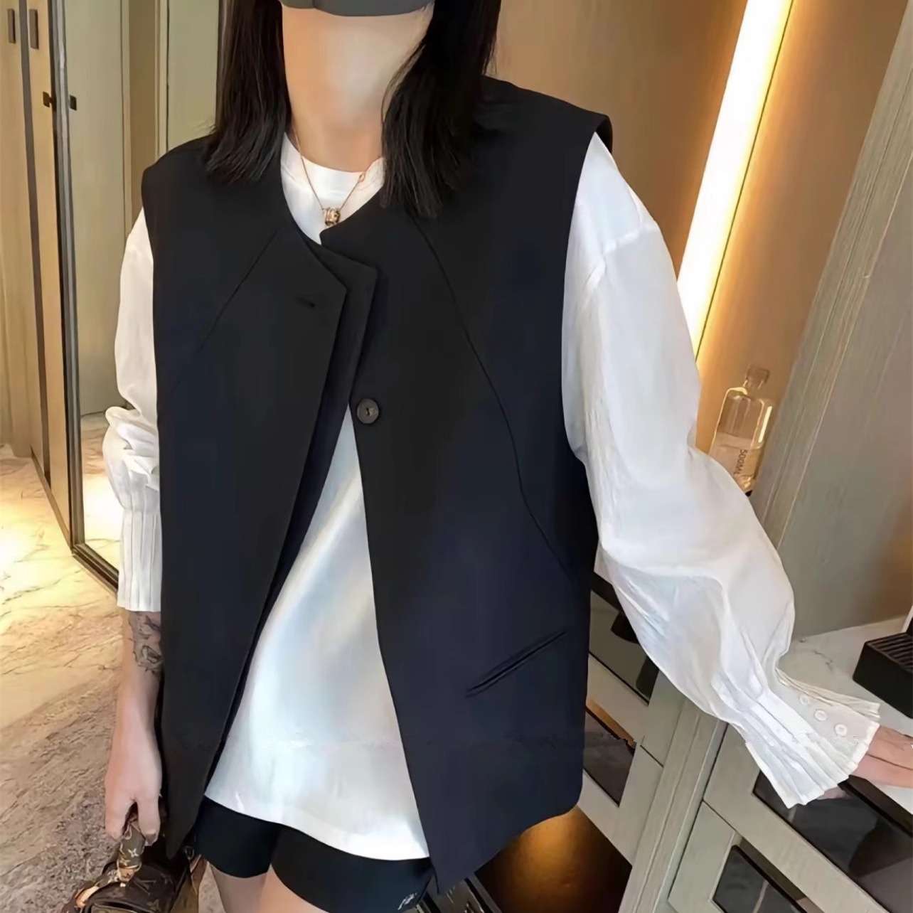 アシンメトリー デザイン ジレ スーツ
