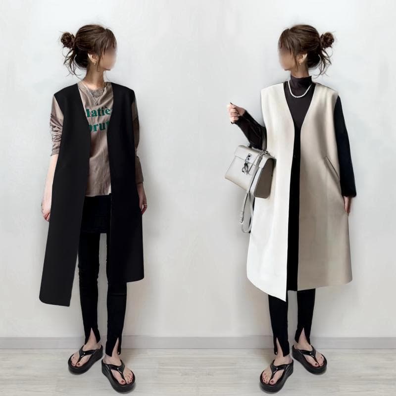 ロング丈ジレベスト
