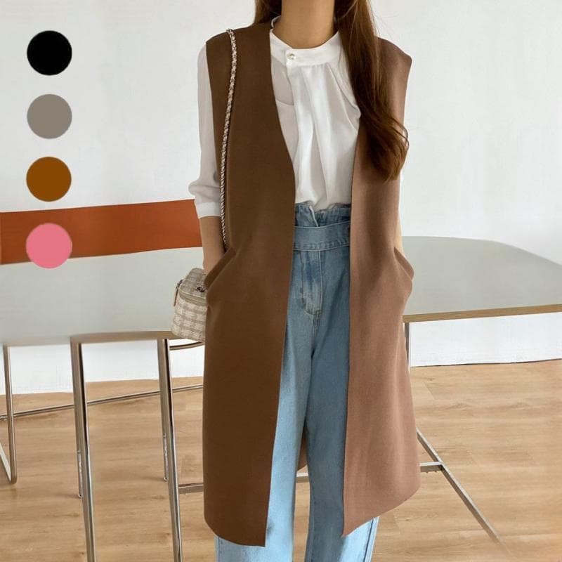 ロング丈ジレベスト