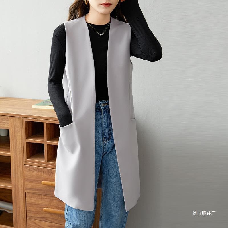 きちんと感漂うロングジレベスト