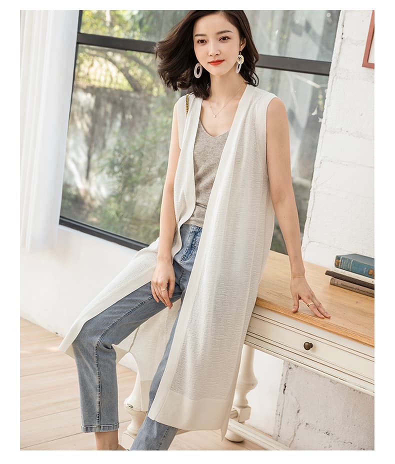 ジレ 優美なシルエット ロングジレベスト