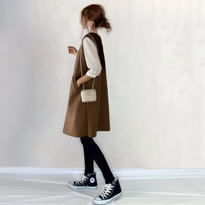 ロング丈ジレベスト