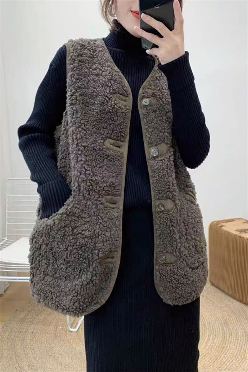 ジレ もこもこボタンベスト