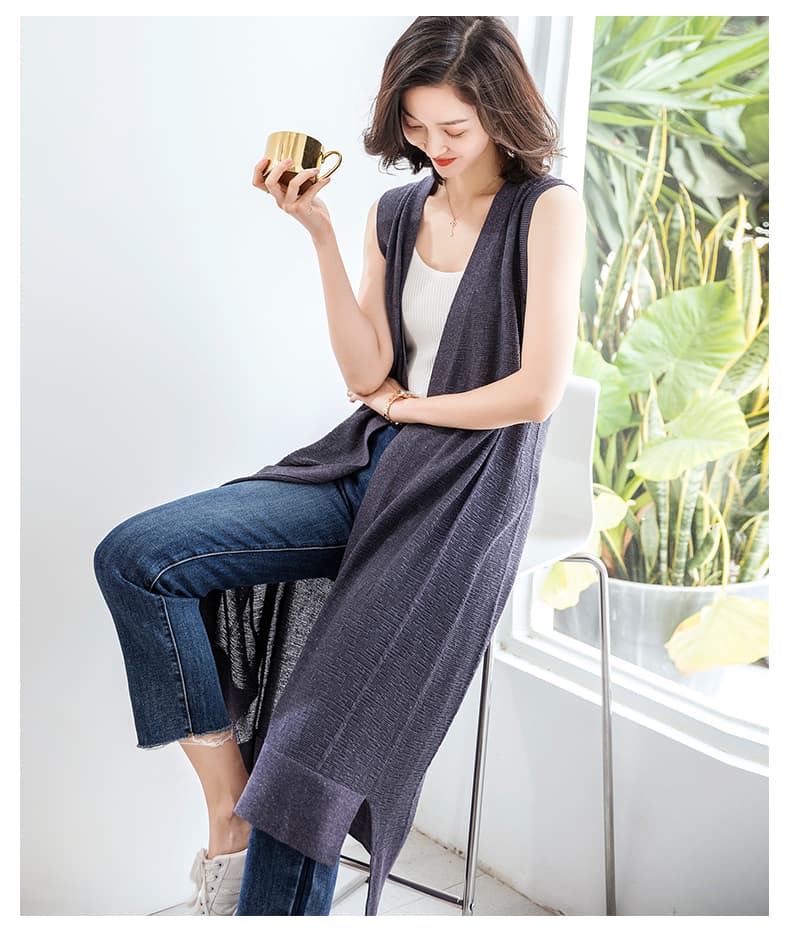 ジレ 優美なシルエット ロングジレベスト