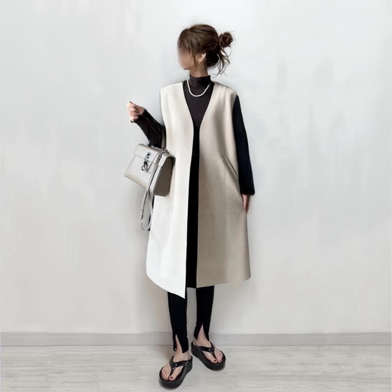 ロング丈ジレベスト