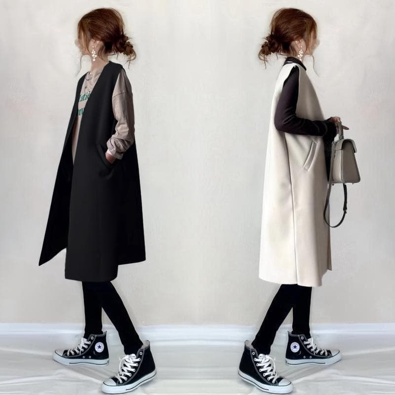 ロング丈ジレベスト