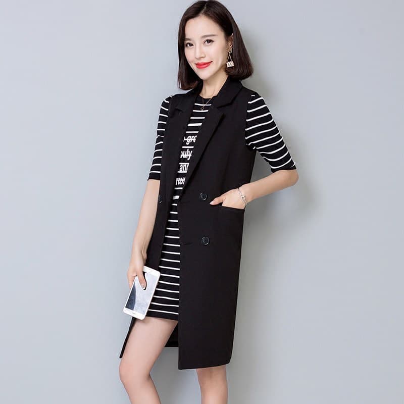 シンプルスタイリッシュロングジレ
