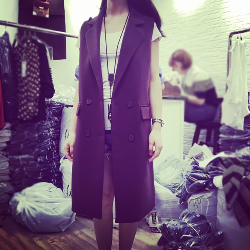 シンプル美シルエットロングジレ