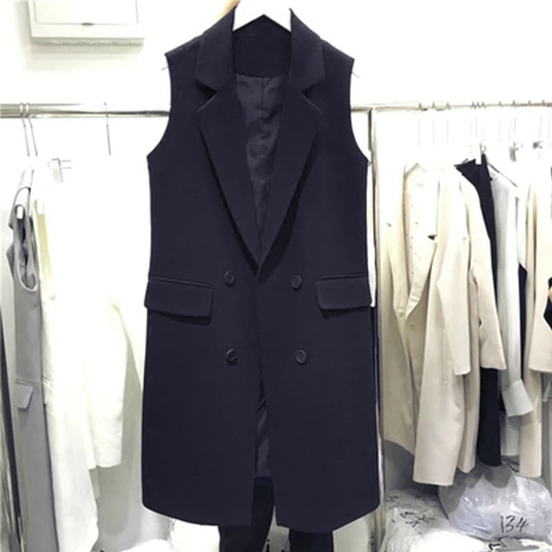 シンプル美シルエットロングジレ