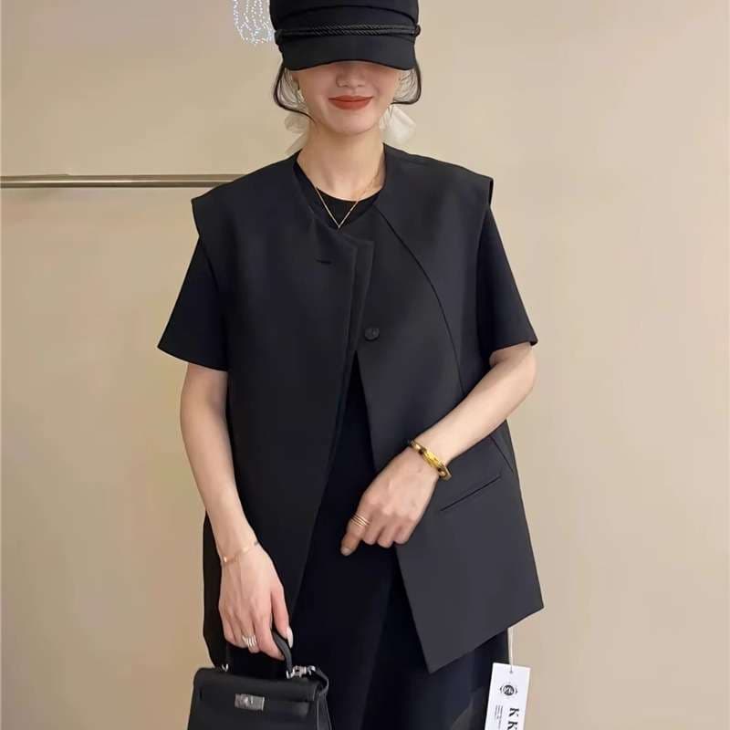 アシンメトリー デザイン ジレ スーツ